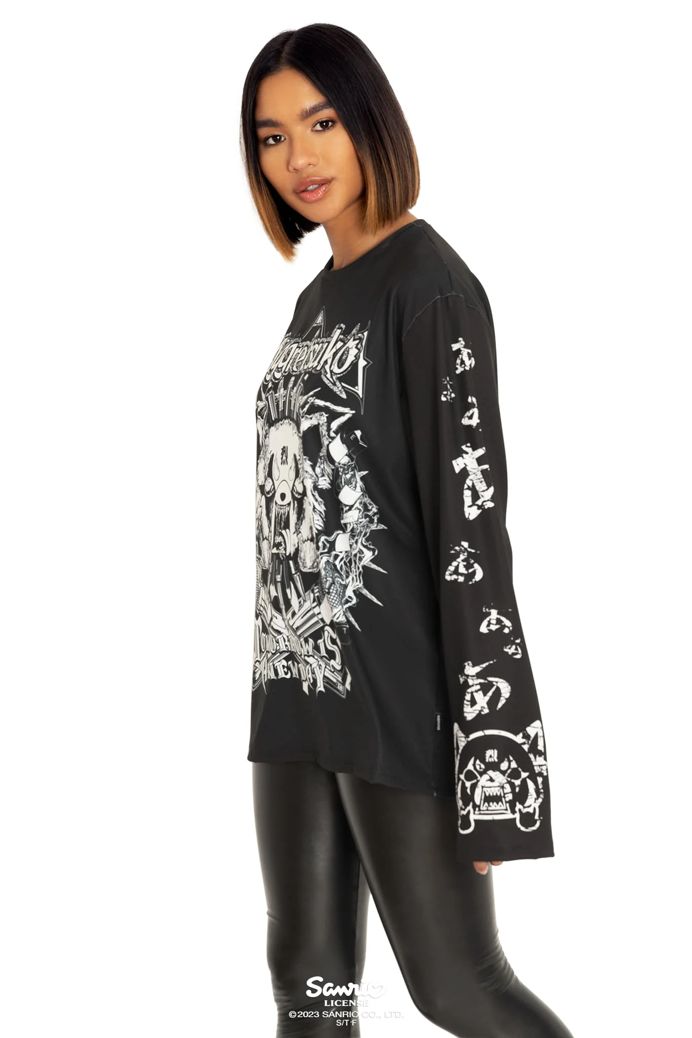 Aggretsuko Long Sleeve Oversized Boyfriend Tee - Image 6