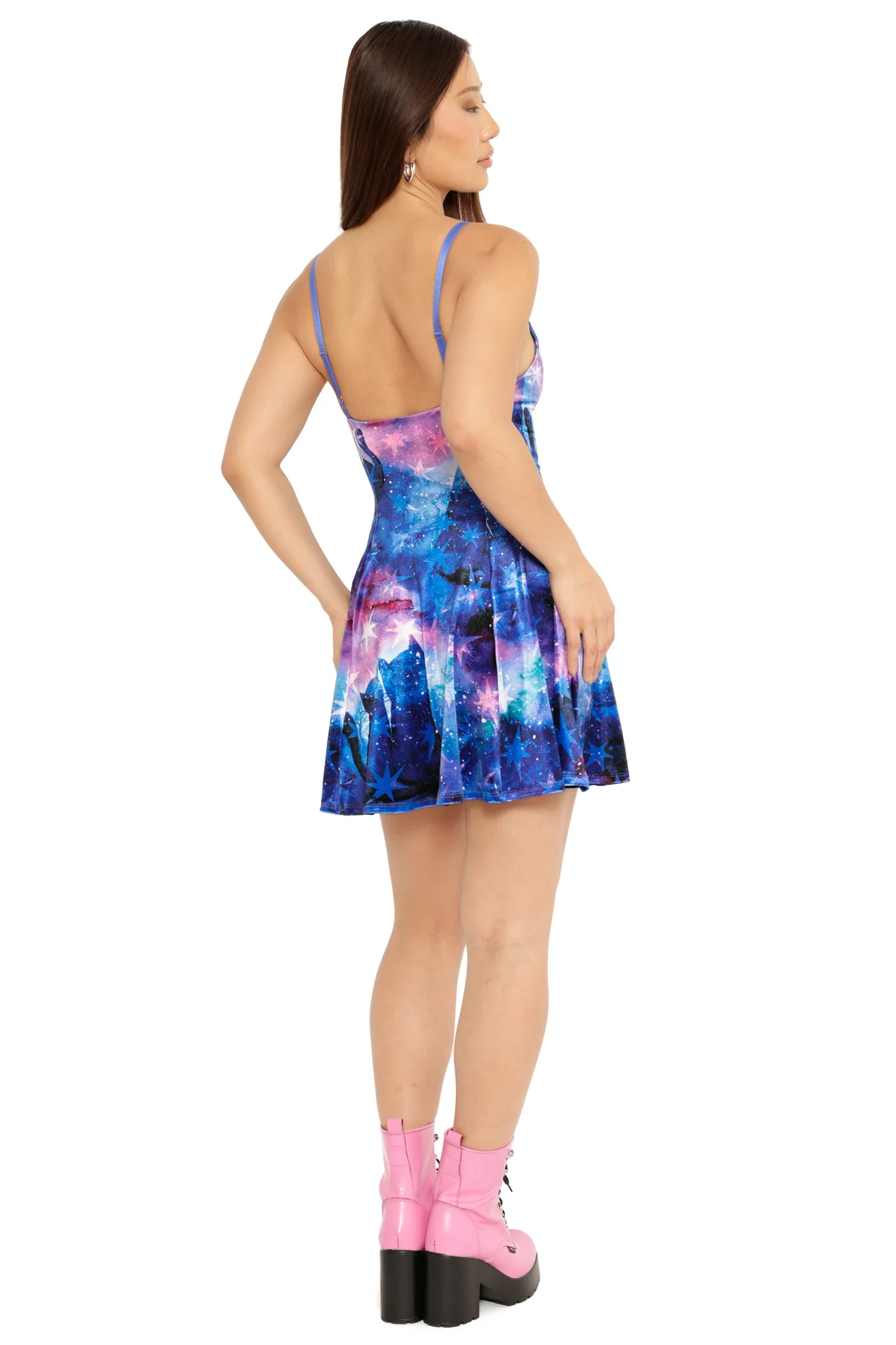 Nine Lives Velvet Mini Strappy Dress - Image 4