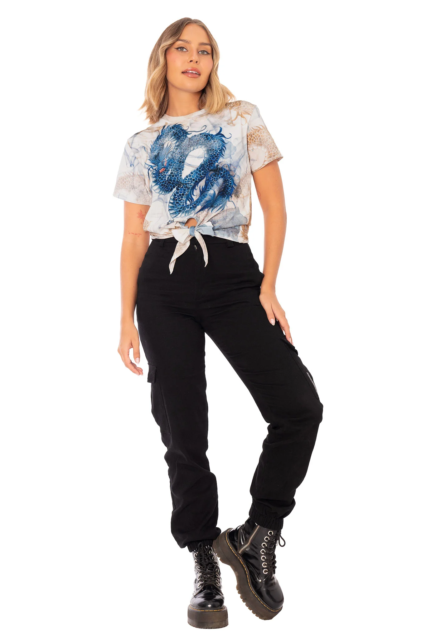 Smoke Show Cotton Tie Front Tee - Image 6
