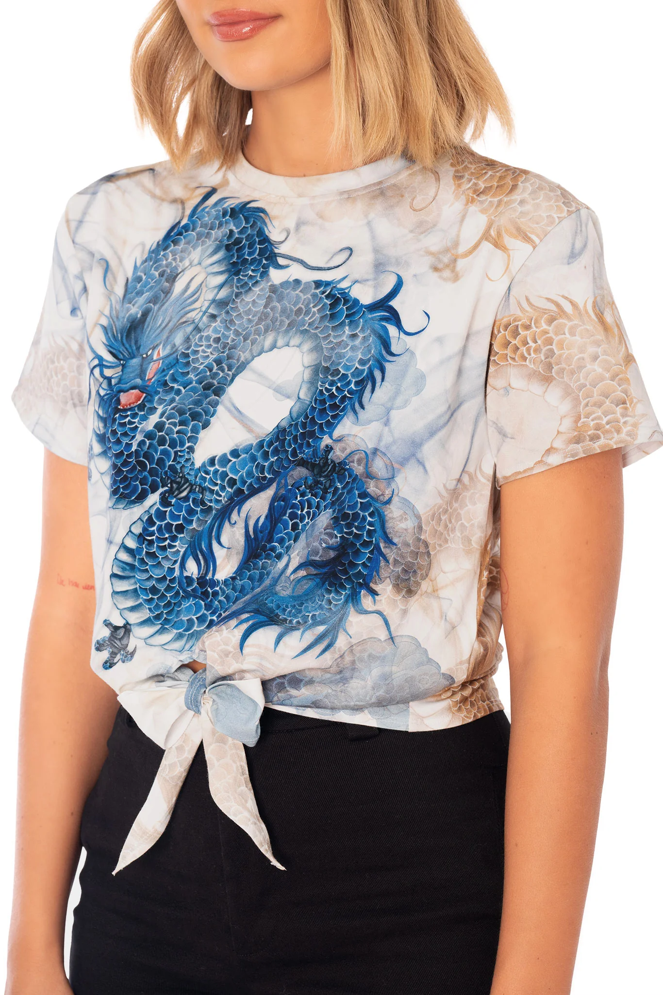Smoke Show Cotton Tie Front Tee - Image 7