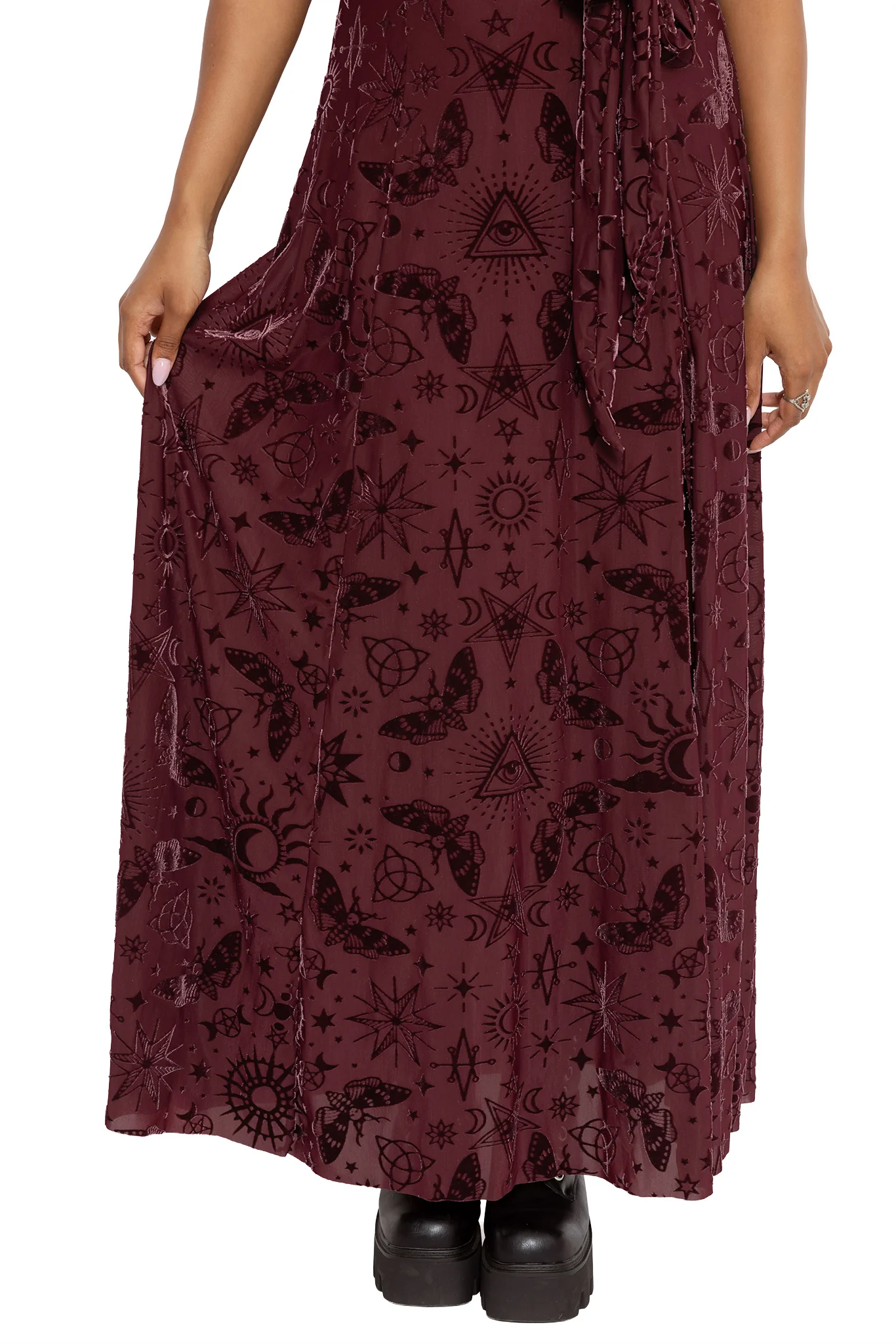 Spell Berry Burned Velvet Kimono Maxi Dress - Image 6