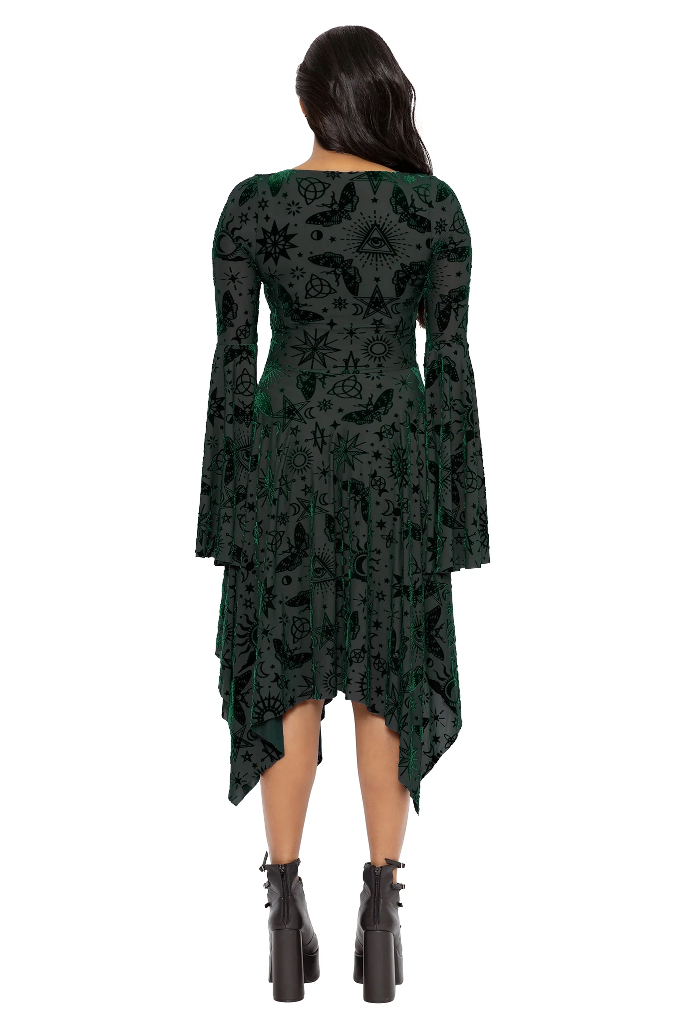 Spell Pine Burned Velvet Spectre Handkerchief Dress - Image 5