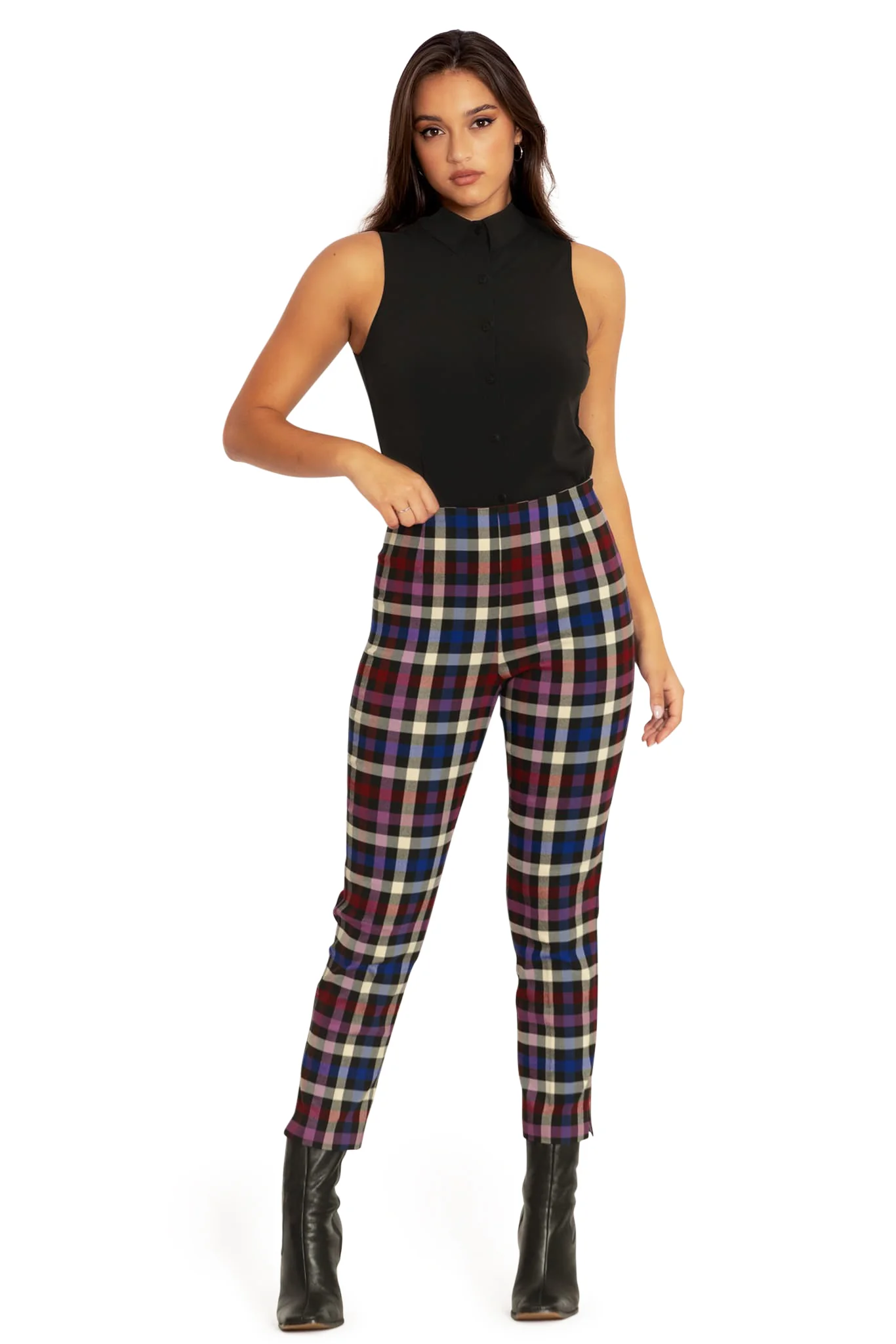 Tartan Static Cigarette Pants