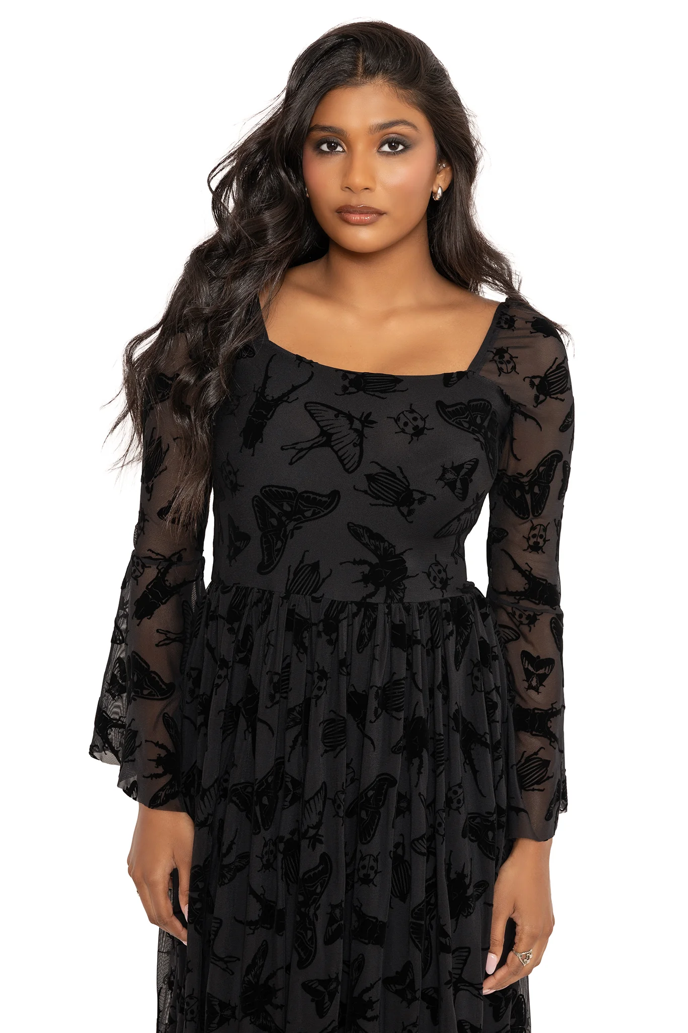 The Swarm Squared Up Flare Sleeve Maxi Dress - Image 4