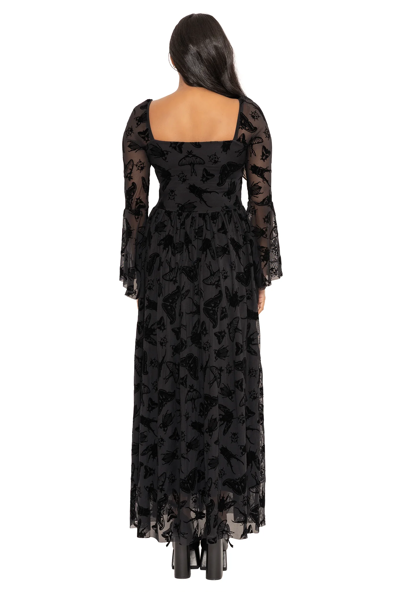 The Swarm Squared Up Flare Sleeve Maxi Dress - Image 5